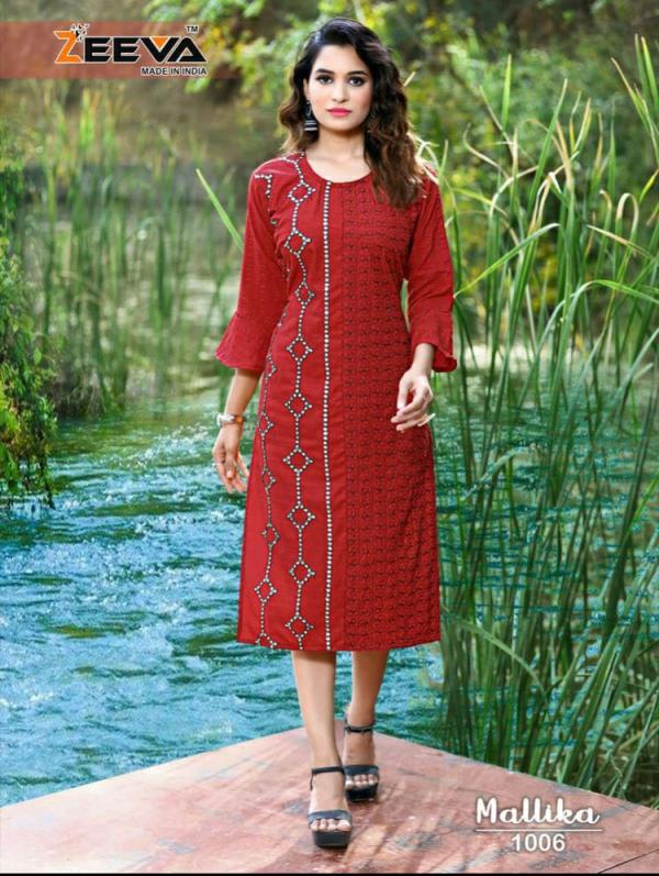 Zeeva Mallika Rayon Designer Kurti Collection